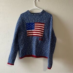 Ralph Lauren Polo Blue Marled Flag Sweater